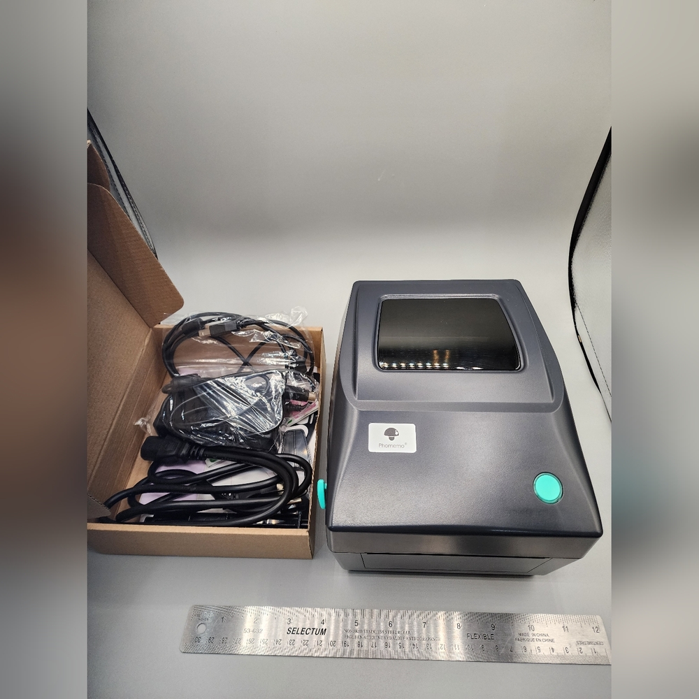 Phomemo PM-201-BK Direct Thermal Shipping Label Printer USB‎ with AC Adapter